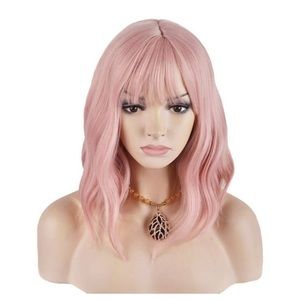 Light pink wig with bangs